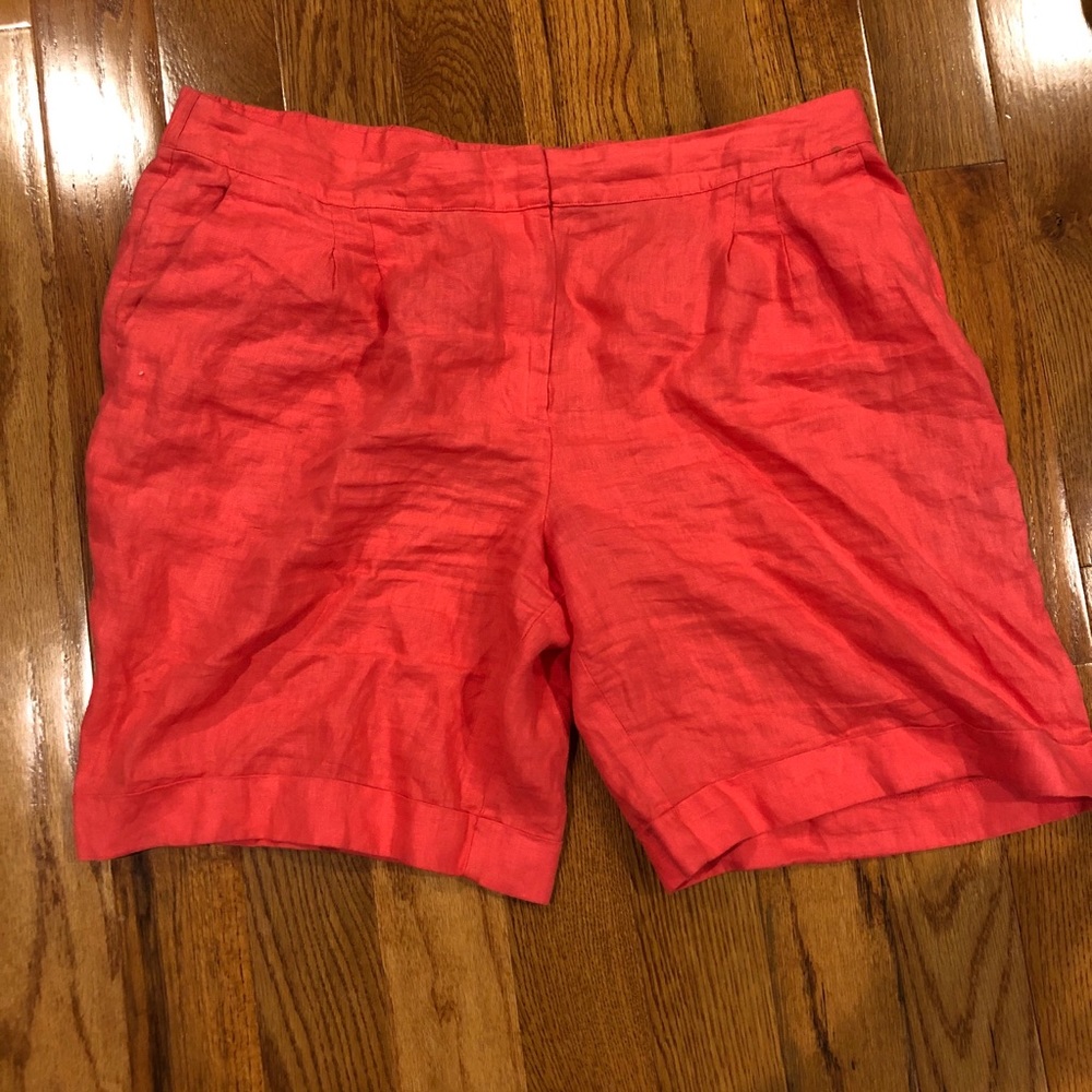 Boden coral linen shorts size 14